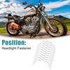 ACROPIX 10 Pcs Motorcycle Fastener Spring Clip Round Headlight Universal Replacement Silver Tone