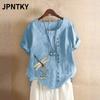 JPNTKY Moda Donna Casual Scollo Tondo Manica Corta Camicette & Camicie