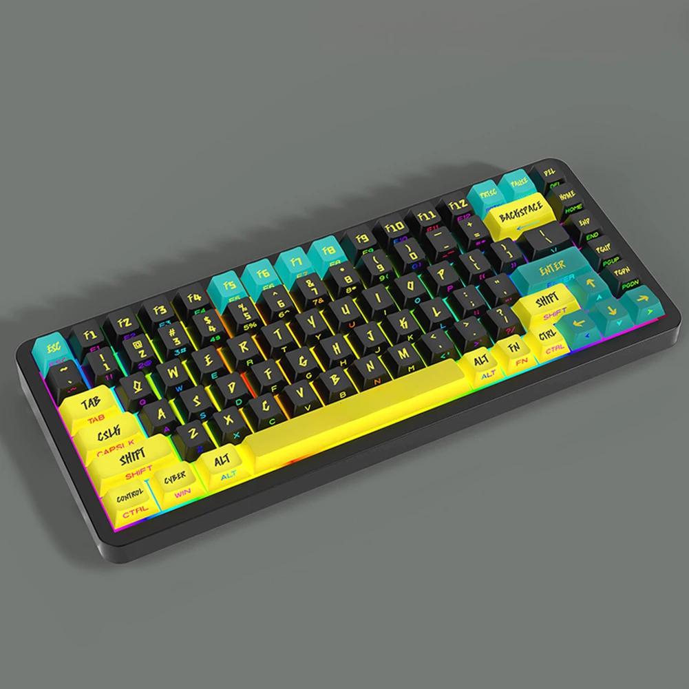 74 Keys Keycap Cherry Profile Side Engraved Translucent Keycaps Pbt Custom Adapted for Wooting Key Caps