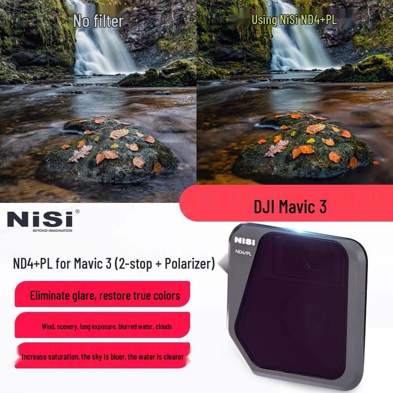 8NiSi Black Soft ND Coated Filter for DJI Mavic 3 Drone