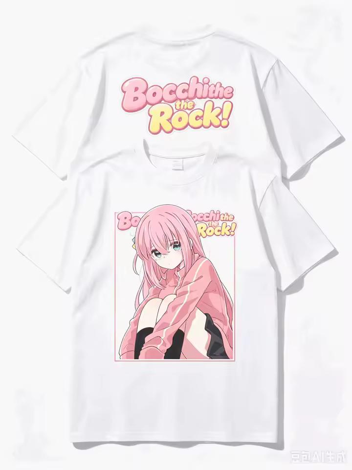 2026 Summer Bocchi The Rock! Anime Cute Graphic Print Unisex Fashion Hip‑Hop Street‑Style Y2K Gothic Loose‑Fit T shirt