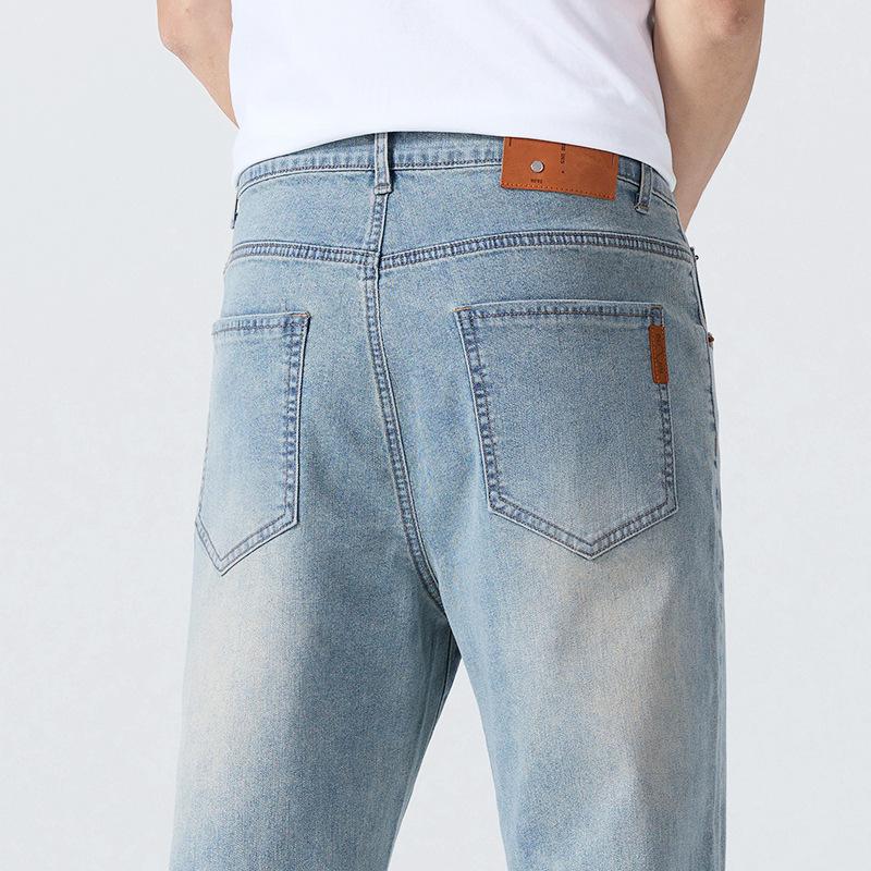 American Retro Jeans Men Loose Straight Slim Summer Thin Pants Men