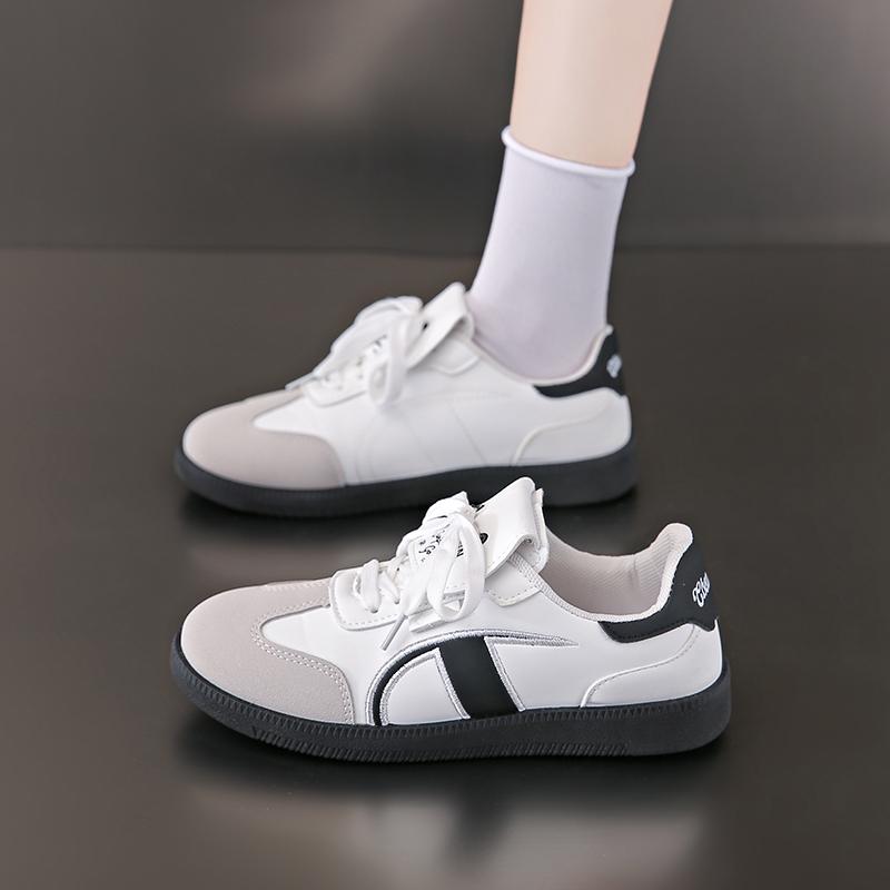 Mode Lässig Outdoor Damen Schuhe Herbst Neuer Stil Vielseitiges Design Weiße Sneaker Mikrofaser Obermaterial Gummisohle Erwachsene Damen Schuhe