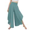 Pantaloni Culotte da Donna Vita Alta Elastica Orlo Irregolare Lunghezza alla Caviglia Colore Unito Cavallo Profondo Morbidi Traspiranti Pantaloni Femminili