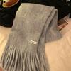 Women Long Scarf 175x30cm Solid Color Thickened Soft Warm Fluffy Winter Scarves Female