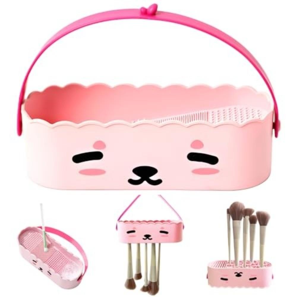 3 In 1 Design Makeup Brush Cleaner Reusable Stain Remover Brush Drying Holder Hygienic Brush Cleaning Mat
