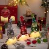 Polyester Stuffed Gnome Collectibles Lighted Christmas Doll, Knitted Figurine with LED Light, Creative Hanging Legs Sitting Ornaments Luminous Desktop