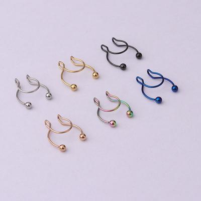 1Piece Fake Piercing Nose Ring Cuff Body Jewelry for Women Ear Cuffs Safety Pin Nose Piercing Stud Earrings Ring