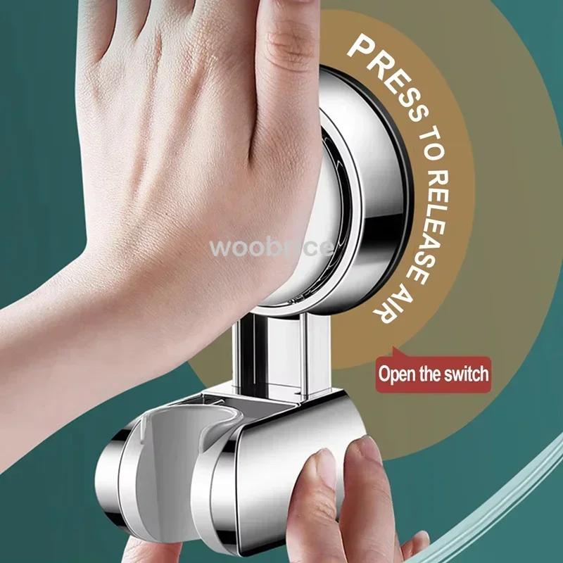 Universal Shower Head Holder Adjustable Strong Adhesive ABS Shower Brackets Suction Cup Wall Mount Waterproof Shower Base