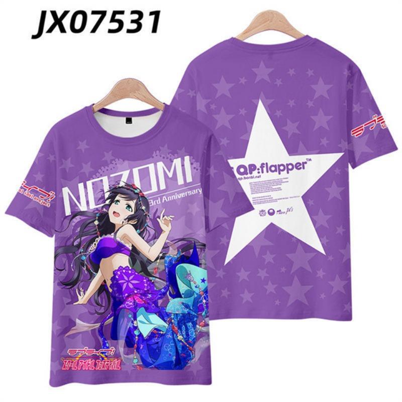 Anime LoveLive! Superstar!! 3D T Shirt Women Men Summer Fashion Round Neck Short Sleeve