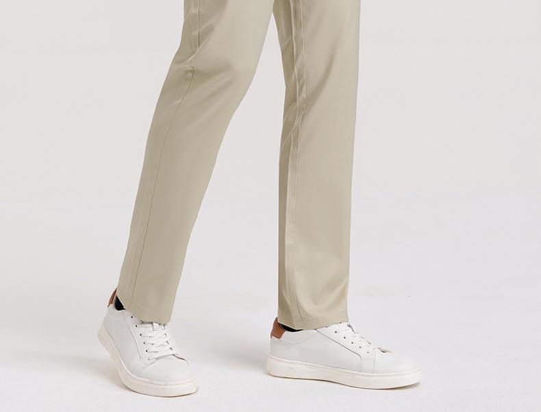 Langdeng Men's Business and Leisure Summer Tencel Laisai Breathable Anti Wrinkle Straight Leg Pants