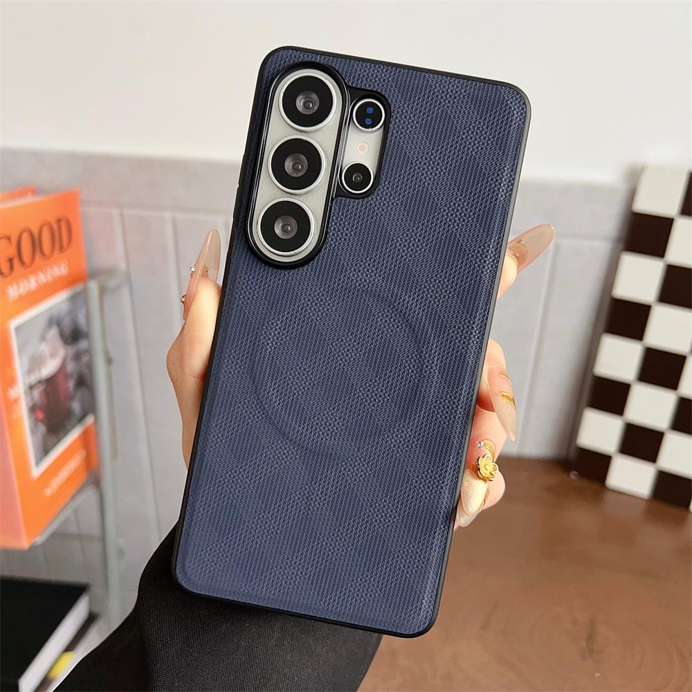 S26 Ultra Case Magnetic Charging Case for Samsung Galaxy S26 Ultra S26+ Plus A37 A17 A7 PU Leather Pattern Cover Galaxy S26