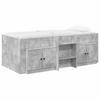 Loft Bed Frame with Wardrobe 3 Pcs Concrete Grey Engineered Wood