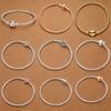 925 Sterling Silver Snake Chain Bracelet for Women Heart Clasp Fit Original Charms DIY Jewelry Gift