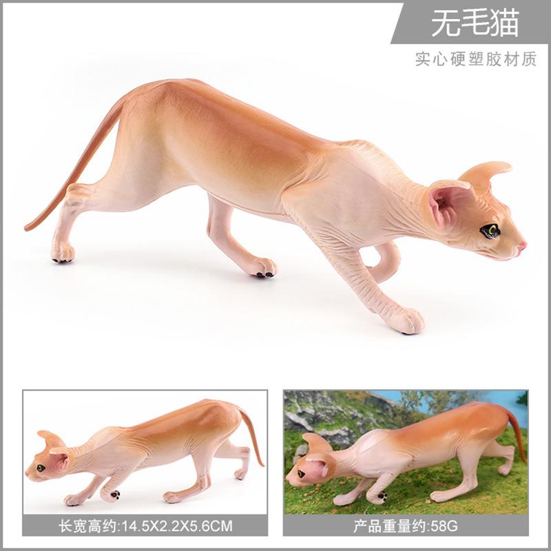 Export Simulation Shorthair Persian Cat Hairless Cat Model Children'S Cognition Pet Cat Desktop Static Ornament
