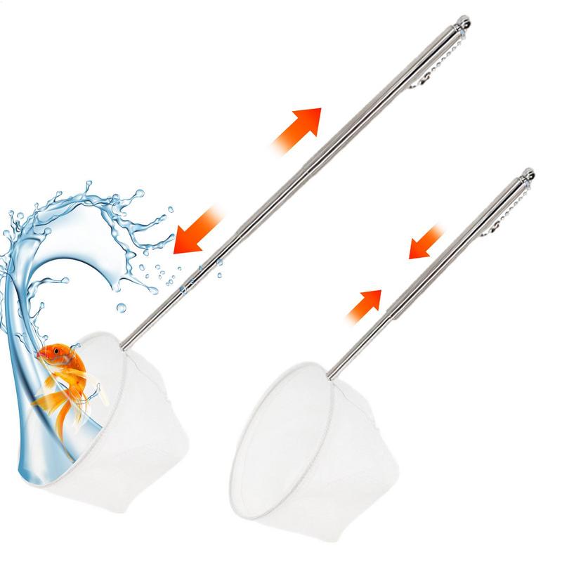 Fish Net For Fish Tank Fish Tank Net With Extendable 5-15 Inch Handle Pond Net Goldfishs Net Shrimp Net Aquarium Fish Nets Tool