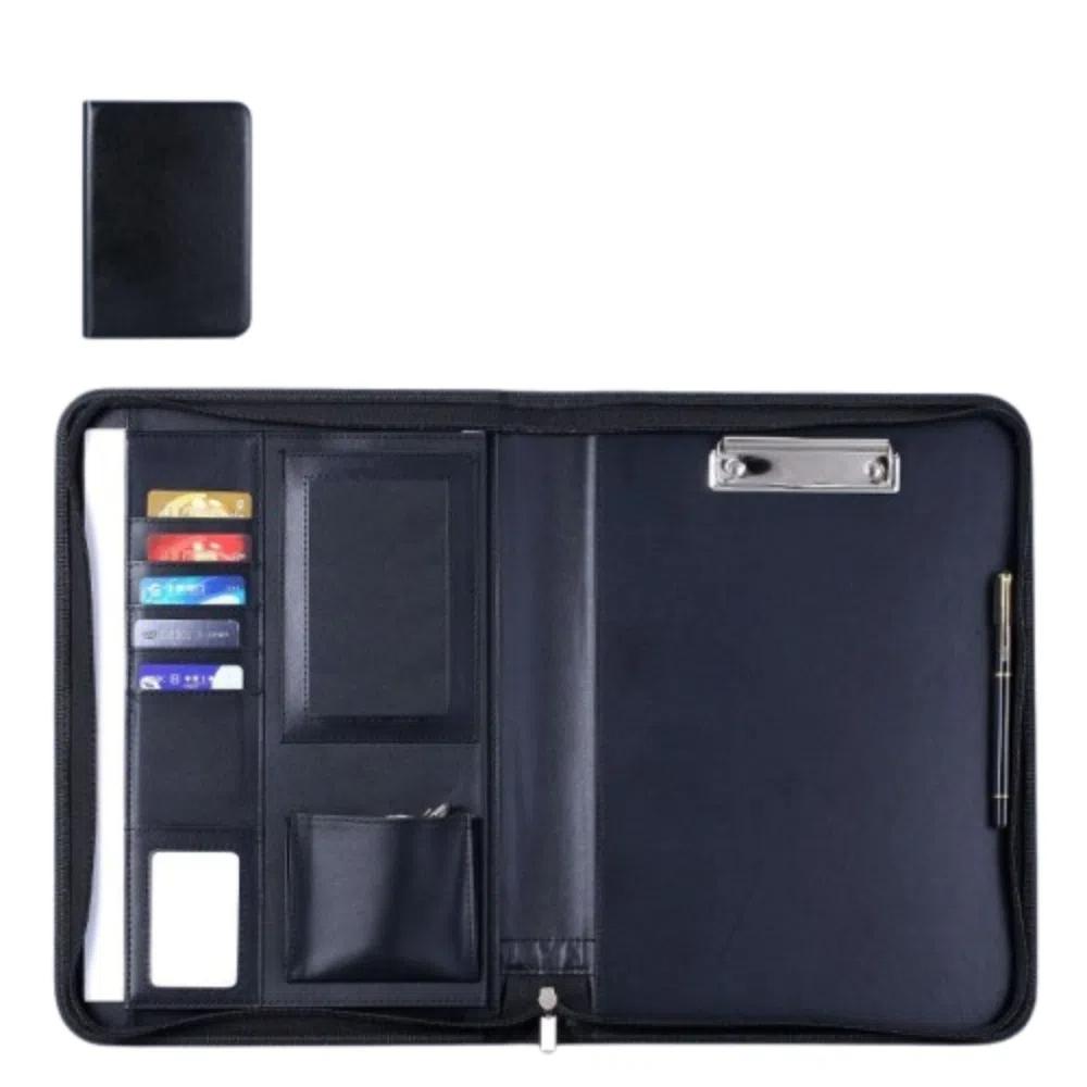 PU Leather A4 File Folder with Zipper A4 Document Folder  For Office School Supplies