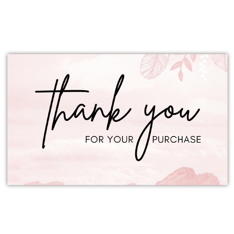 Pink 'Thank You' Cards - 50 Sheets/Pack for Gift Boxes, Decorations, and Postcards