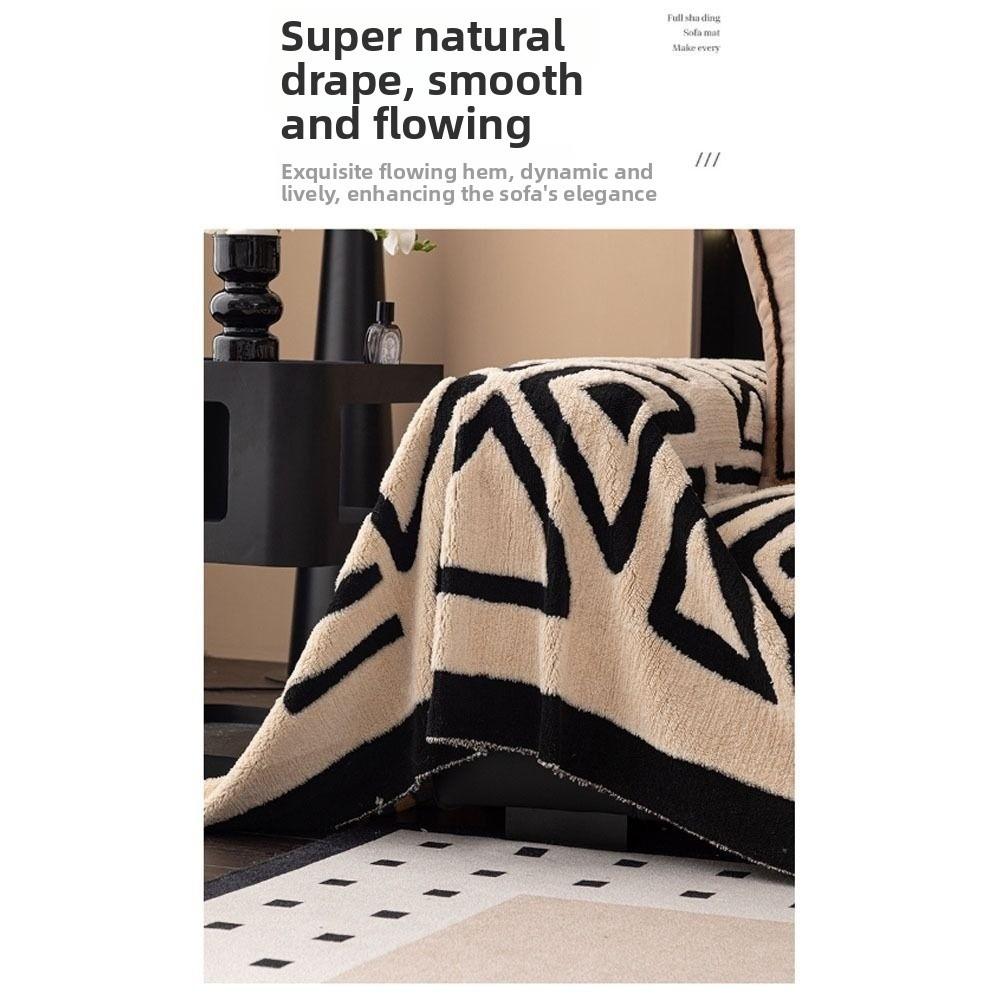 Bohemian Style Vintage Interlocking Sofa Protector Comfort Warm Sofa Blanket Non-Slip Sofa Cover