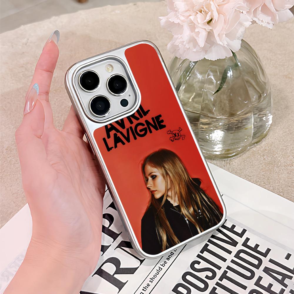 Avril Lavigne Silver Plating Mobile Phone Case for iPhone 17 16 15 14 13 12 11 Air Pro Max Plus Colorful Cover