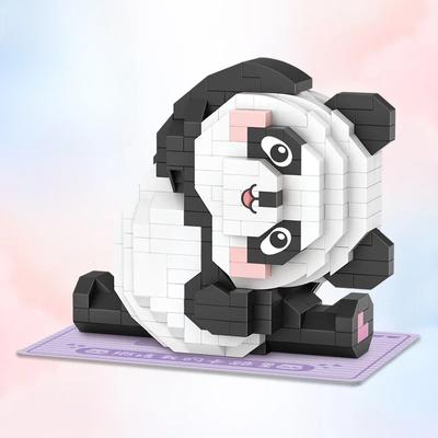 Blocos de construção Panda Montagem criativa Decoração Sobremesa Mini partículas elétricas, brinquedos educativos para meninos e meninas