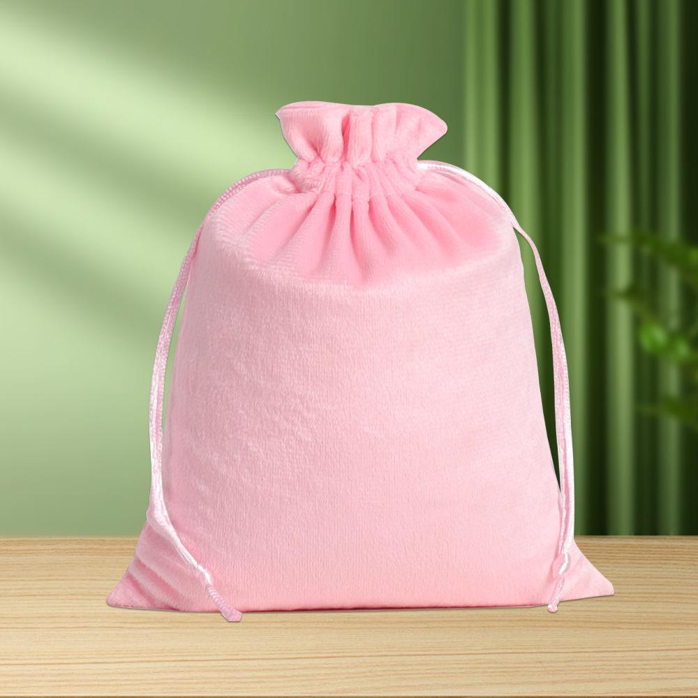 Black Custom Velvet Drawstring Jewelry Pouch