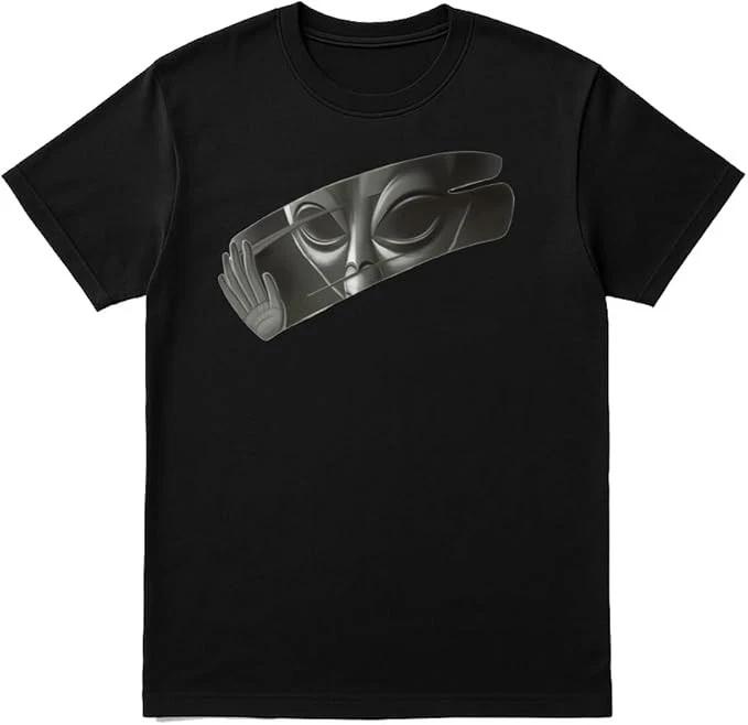 Alien Peeking Graphic T-Shirt Unisex | Sci-Fi UFO Extraterrestrial Tee for Men & XL