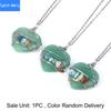 Natural stone crystal heart-shaped winding colorful gravel pendant necklace personalized fashion jewelry