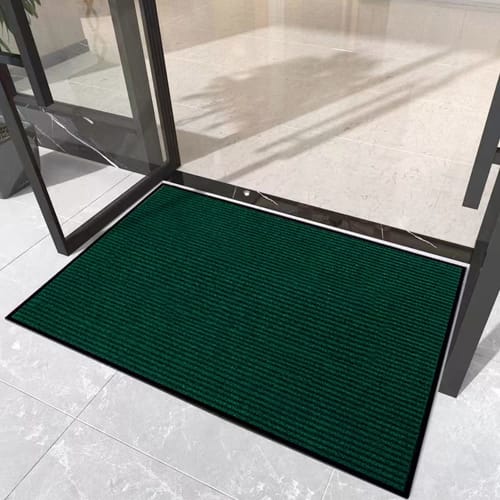 Bcrio Large Entrance Mat, Outdoor/Indoor, Non-Slip, Absorbent, Mud-Resistant, for Commercial and Home Use, Office/Store (Green, 60x90cm)