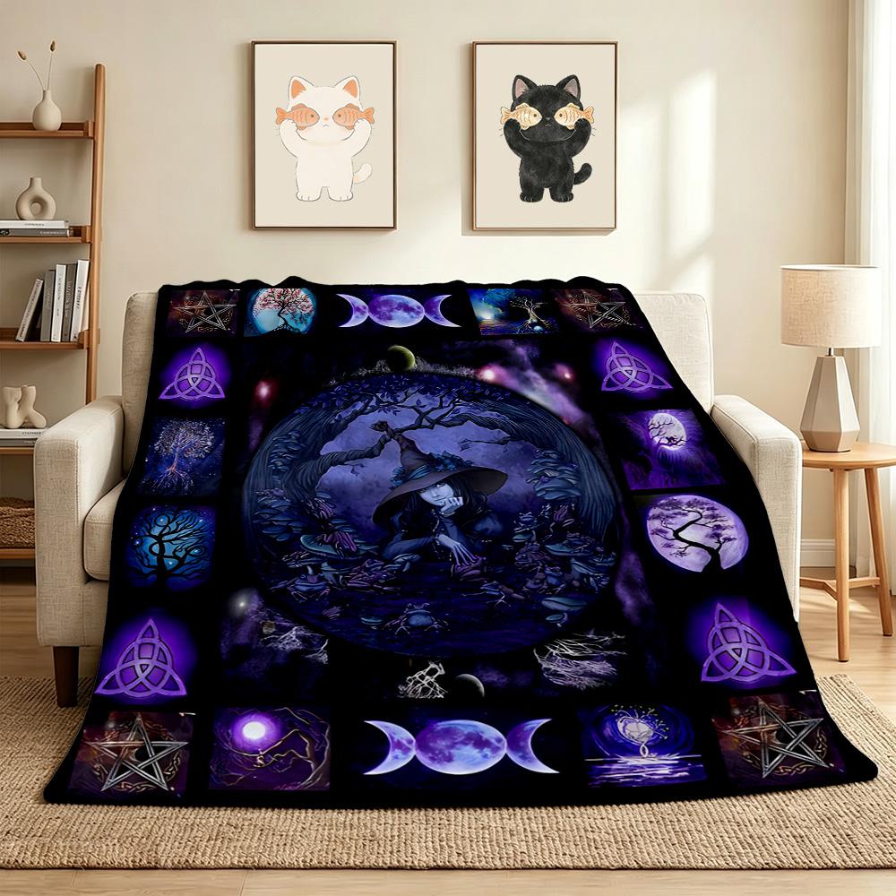 Witchcraft Flannel Blanket Throw Blanket Soft Warm Sofa Bed Camping Car Home Decor Unique Christmas Gift C930382