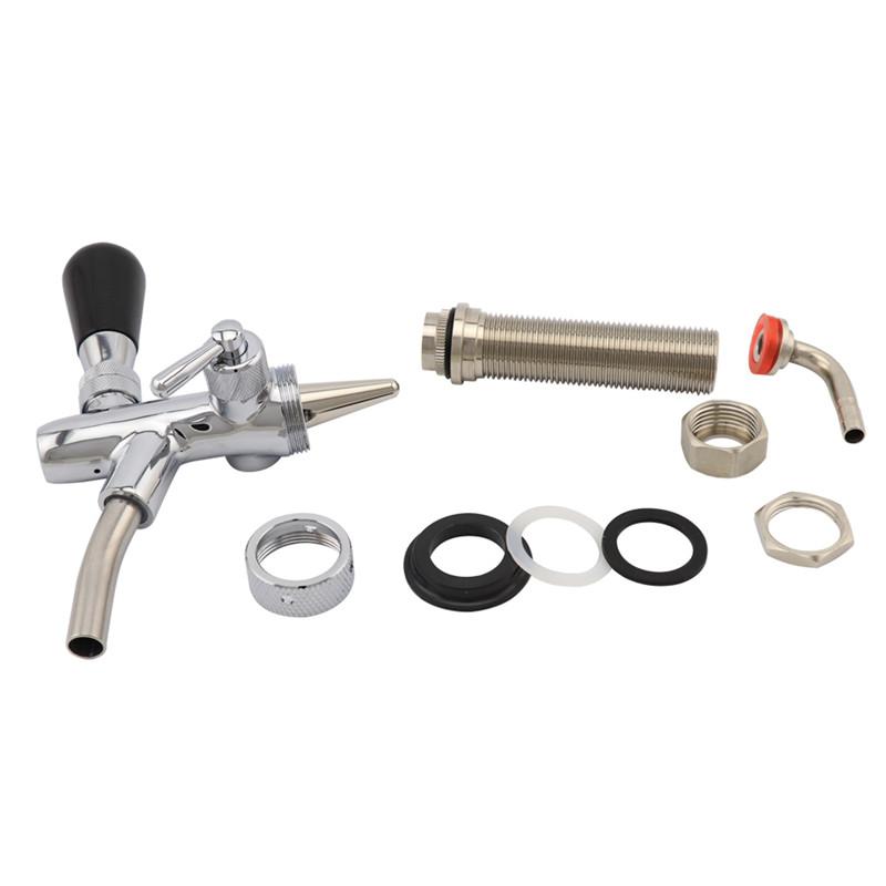 Rubinetto per Birra Regolabile con Stelo da 4 pollici Cromato Controllo del Flusso Rubinetto per Birra Homebrew Kegerator Rubinetto per Birra alla Spina
