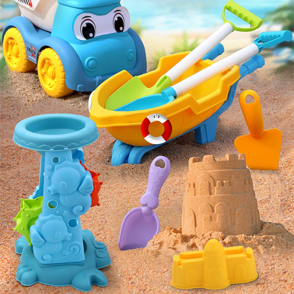 1Set Beach Toys Set Kids Sandbox Kit Summer Outdoor Play Sand Water Game Toy With Truck Watering Can Shovel Mold For Gift