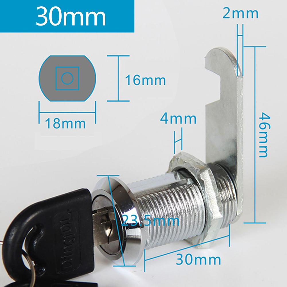 Universal Cam Lock with Keys for Mailbox File Cabinet Drawer Toolbox Lock Cylinder Furniture Privacy Lock