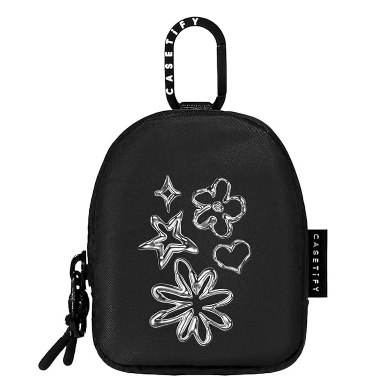 

CASETiFY wireless earphone pouch - Chrome Doodles black