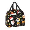 Japanese Anime Food Sushi Cat Lunch Bag Women Children Insulated Lunch Box for Work School Custom Portable Bento Tote Bags