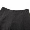2025 Autumn/Winter High-Waist Black Pleated A-Line Mid-Length Skirt