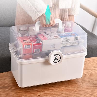 First Aid Kit Storage Box Drawer Sundries Organizer Folding Medicine Chest Storage Large Capacity Plastic Tier Medicine Boxes