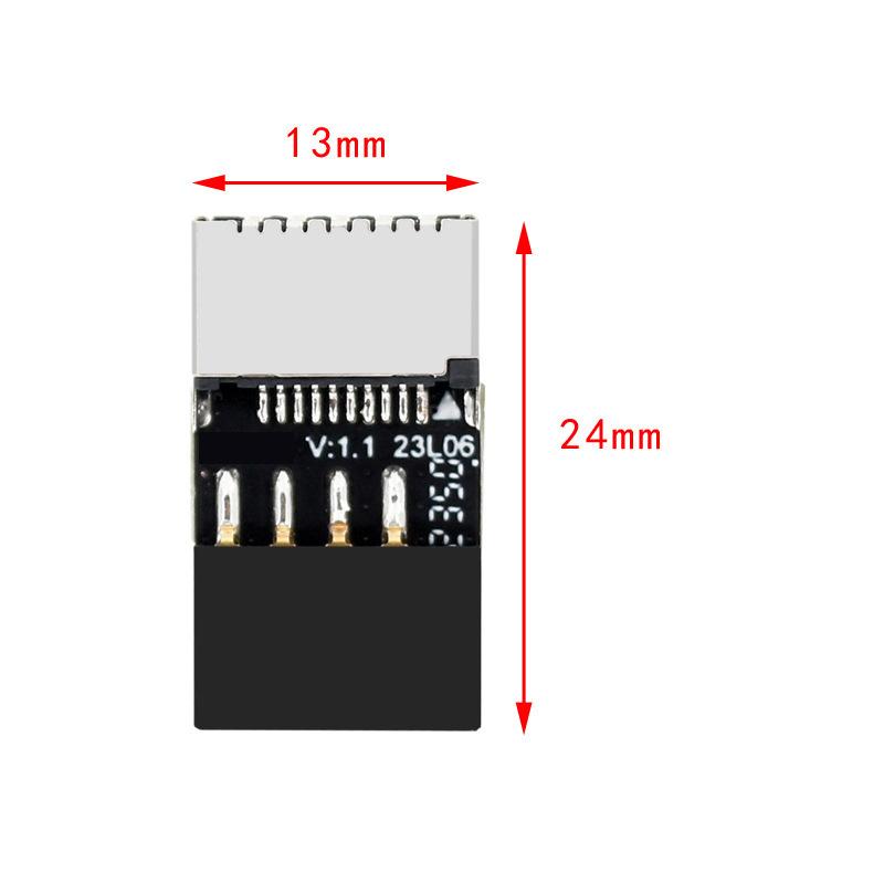 USB 2.0 to Type E Converter 9Pin USB to Type E Plug Extender Adapter for PC Case Motherboard USB C Slot 9PIN Cable Splitter