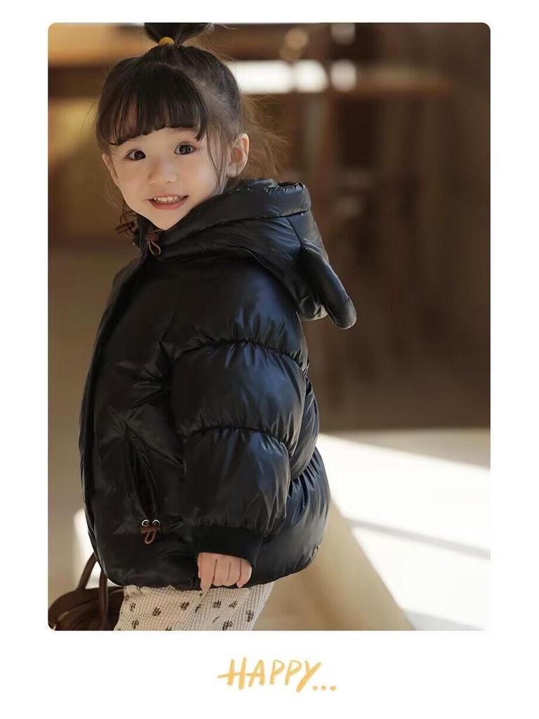Infant Cotton-Padded Jacket with Fur Collar for 1-2 Year Olds