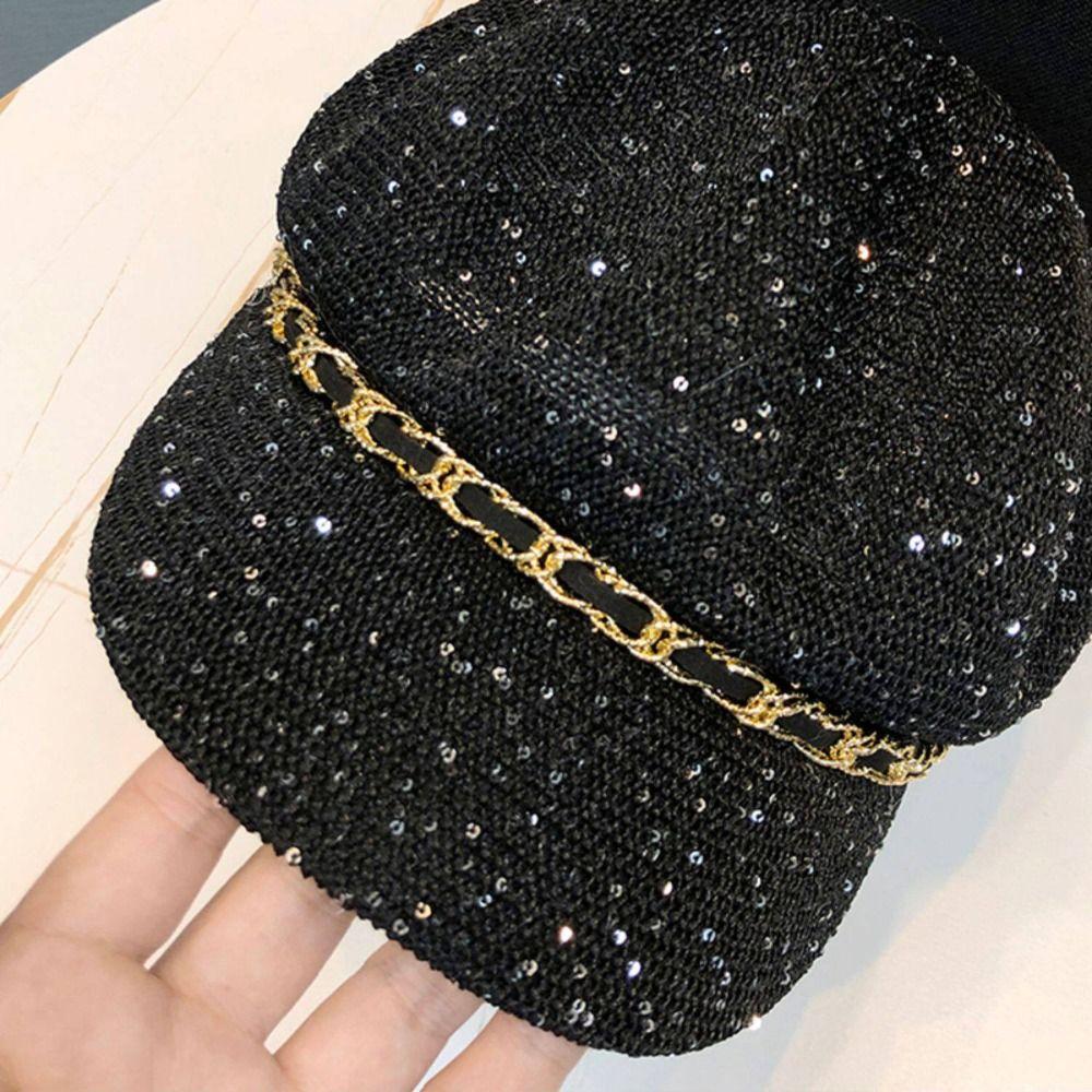 Leather Buckle Hollow Octagonal Hat Woven Straw Painter Hat Versatile Breathable Hat Casual Wear