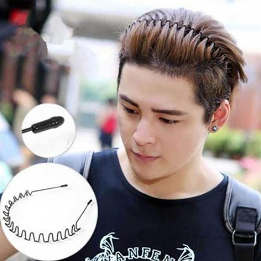 Alice Style Hair Styling Tool Sports Metal Hairband Wavy Headband Casual Headwear Black Head Hoop