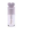 Tubos Criativos Fofos em Formato de Coração para Gloss Labial Transparentes Vazios Tubos Cilíndricos DIY para Bálsamo Labial 4ml com Aplicador Frasco de Batom Recarregável