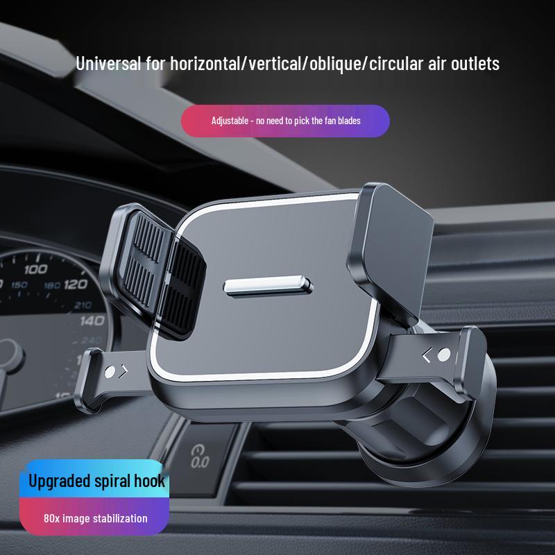Multifunctional Car Phone Holder with Air Vent and Mirror Hook