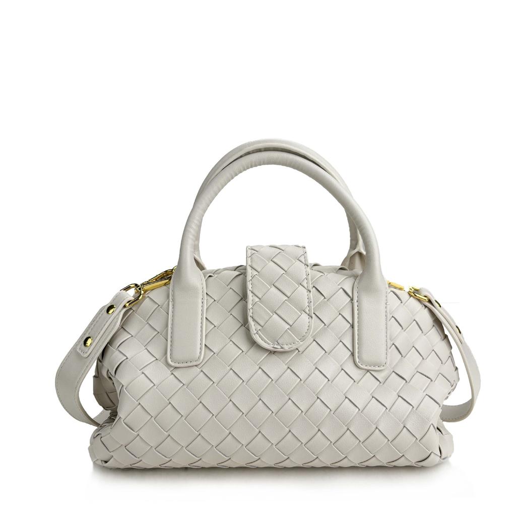 New Handheld Cloud Woven Bag With Advanced Texture Boston Single Shoulder Magnetic Buckle Crossbody Bag For Women