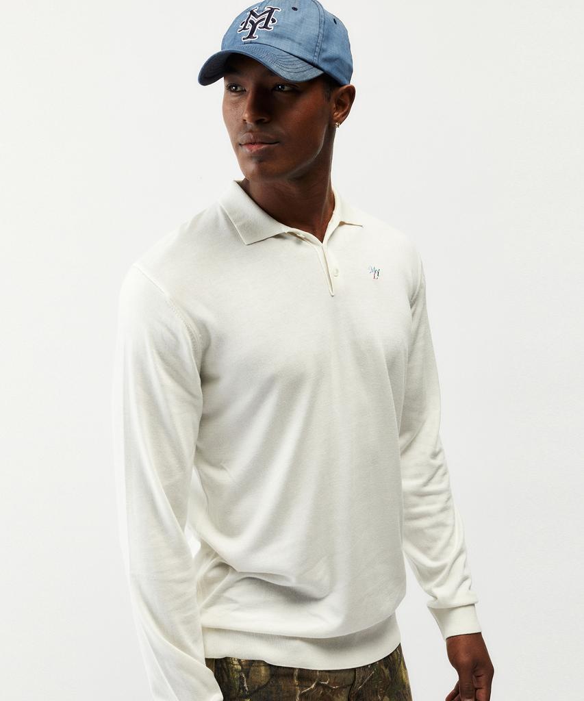 MAYOL Myl Embroidered Long Sleeve Collared Knit_Ivory