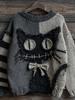 2025 Unisex 3D Print Thick Knit Striped Sweatshirt