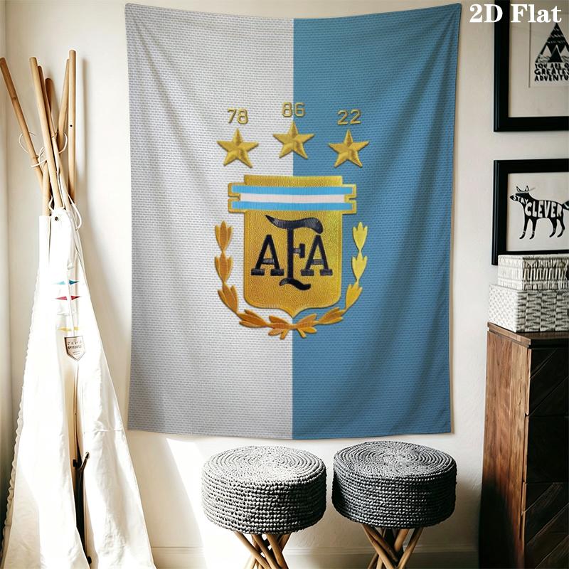Argentina national football Wall Tapestry Aesthetic Wall Hanging Printed Fabric Blanket Decorative Tapestries for Bedroom Living Room Home Decor