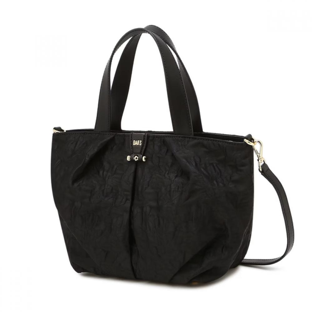 

Daks Black Logo Decorated Leather Tote Bag Dcba6e502bk Single option