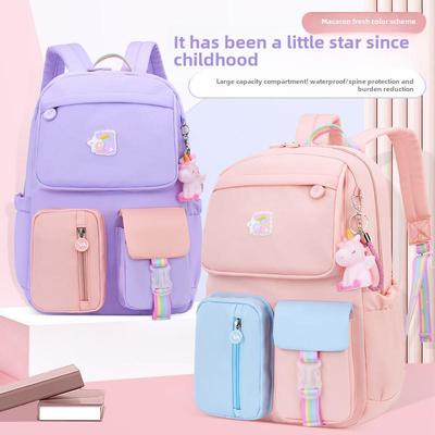 Princess-Inspired Lightweight Schoolbag for Elementary Girls, Grades 1-6, with Back Protection and Load Reduction