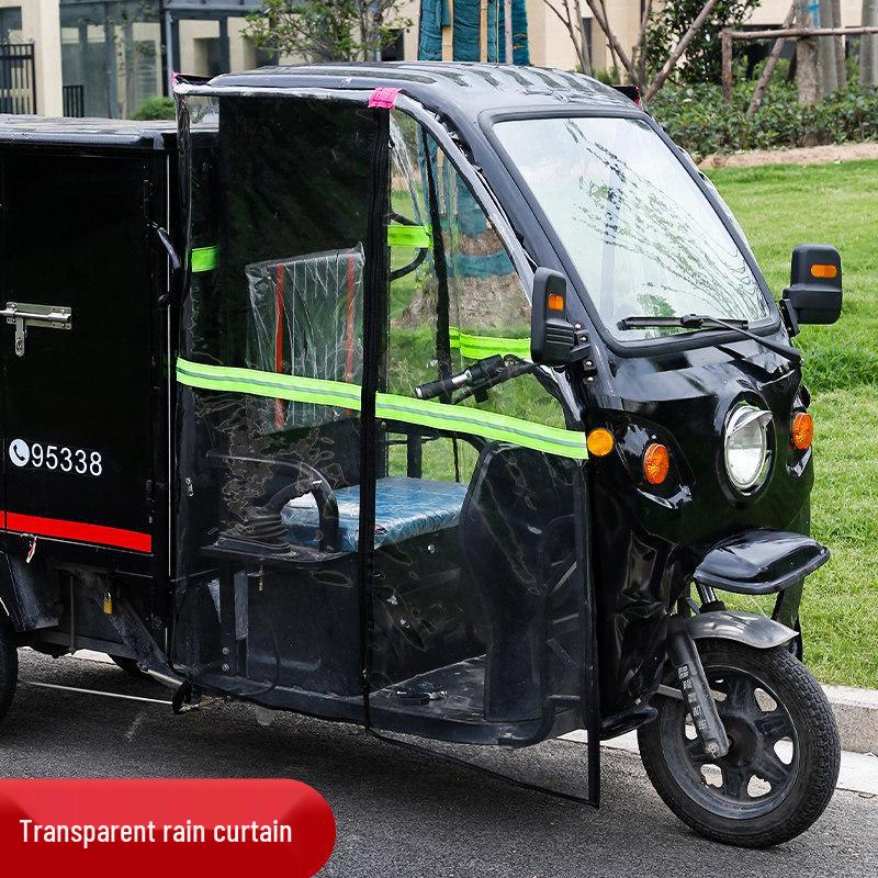 Electric Tricycle Weather Canopy: Transparent Windshield and Rain Curtain for Warmth and Protection
